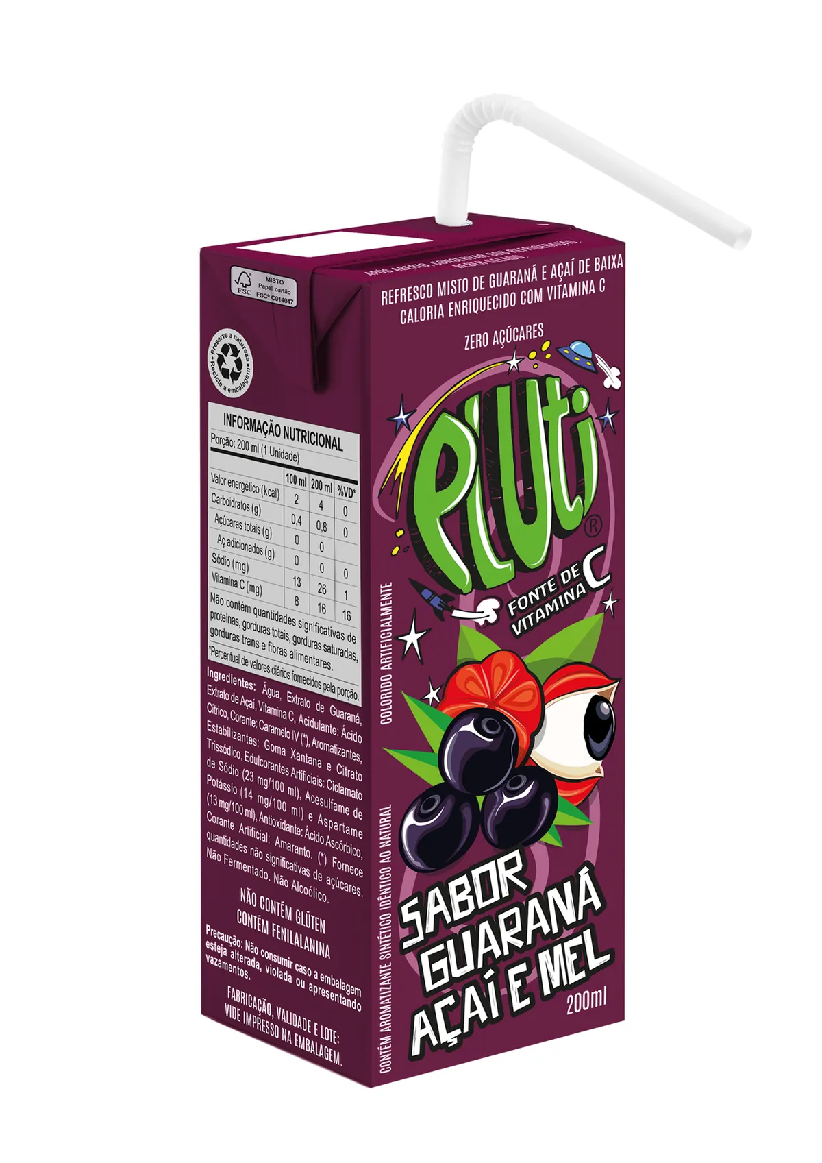Pluti - Guaraná, Açaí e Mel 200ml