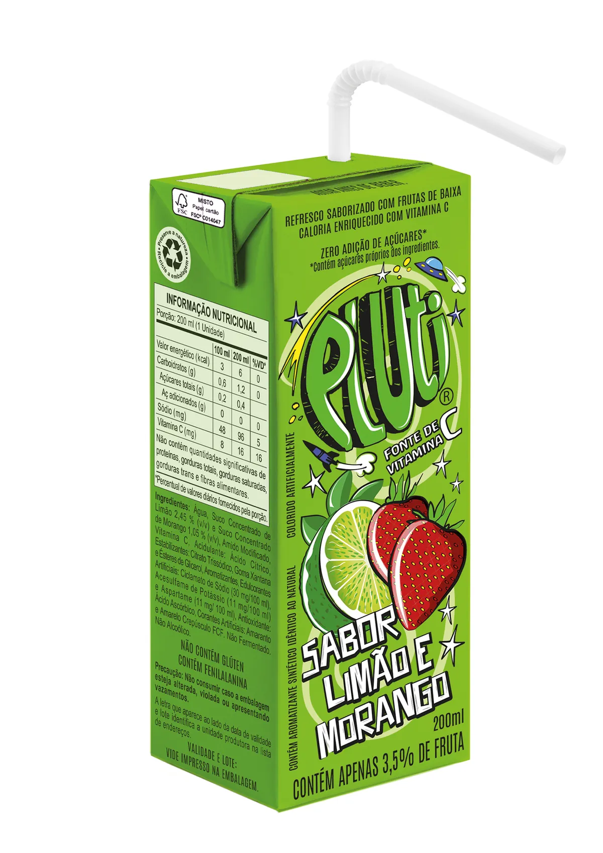 Pluti - Limão e Morango 200ml