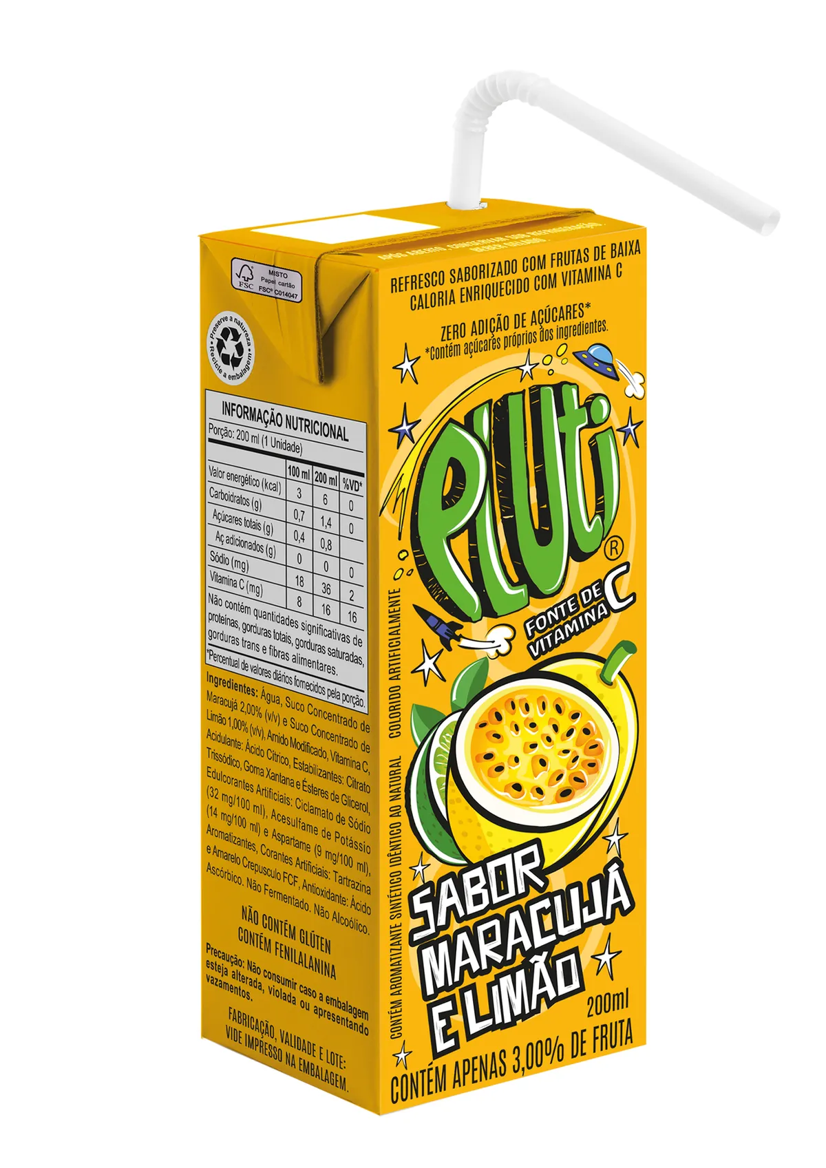 Pluti - Maracujá e Limão 200ml
